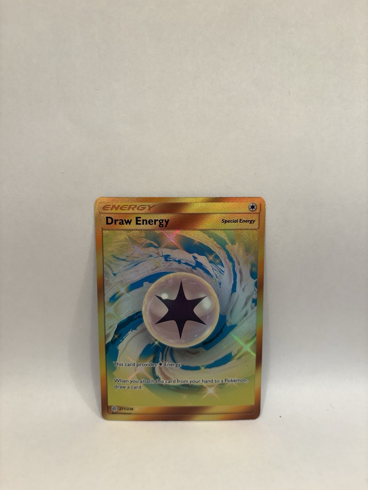 Pokemon TCG Draw Energy Cosmic Eclipse Gold Full Art Card 271/236 NM/Mint