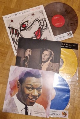 3 LPs: Dave Brubeck Quartett / Nat King Cole / Frank Sinatra  COLORED VINYL