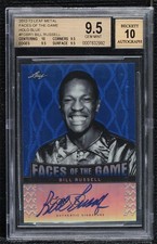 2012 Leaf Metal Faces of the Game Holo Blue 13/25 Bill Russell BGS 9.5 Auto uk2