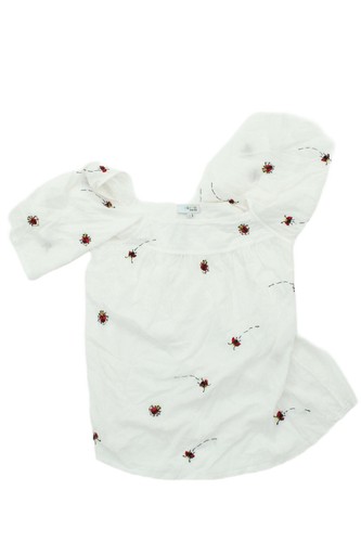 Ba&sh Haut Femme UK 2 Blanc Graphique 100% Autre vente en gros Manches Courtes Col Rond Basique
