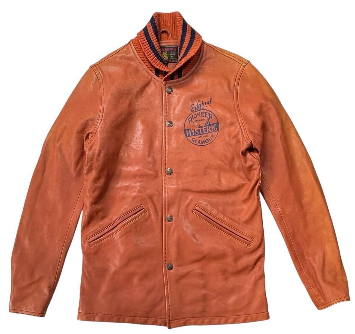 HYSTERIC GLAMOUR Goat Leather Pharaoh Jacket Coat Orange Size S
