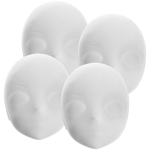 4 szt. Lis Maska na twarz Jednokolorowe maski do dekoracji Biała maskarada Cosplay Diy Blank - Zdjęcie 4 z 12
