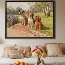 Dog Oil Painting Bulldog Beagle Cocker Spaniel Canvas Print Wall Art Decor