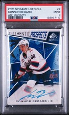2021 SP Game Used CHL Hockey #2 Connor Bedard RC Rookie AUTO PSA 9