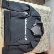 Under Armour Long Sleeve 1/4 Zip Sweater Women's Size Medium Black Logo Pouch