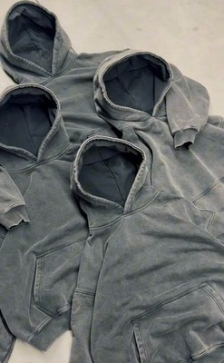 VINTAGE WASHED OVERSIZED BAGGY STYLE LIGHT WEIGHT CROPPED HOODIE PULLOVER UNISEX