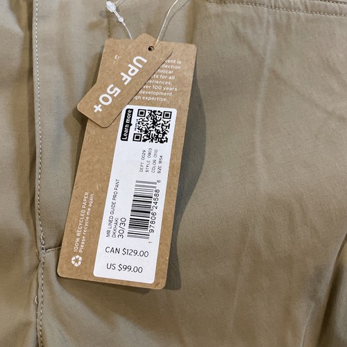 NEW Eddie Bauer Mens First Ascent Fleece Lined Guide Pro Pants Tan 30/30 NWT - Picture 3 of 8