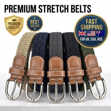 Premium Women Elastic Stretch Belt Woven Braided Waistband Casual Dress Jeans US