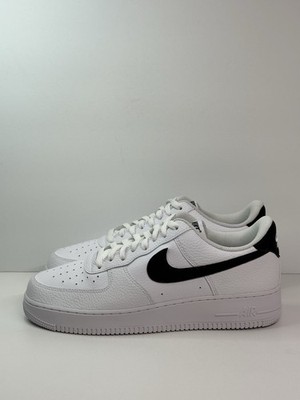 Nike Air Force 1 Low White Black Pebbled Leather Shoe CT2302-100 Men's Size 11.5