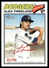 2026 Topps Heritage Real One Autographs Red Alex Freeland Rookie Auto /77 Los