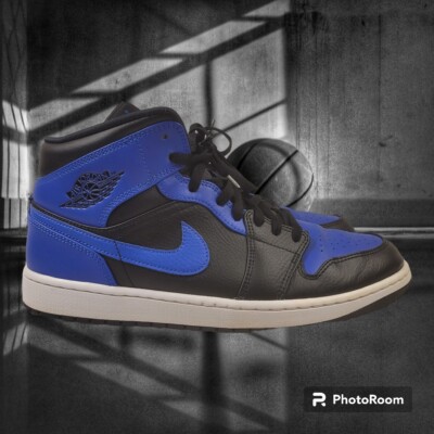 Nike Air Jordan 1 Mid Hyper Royal 2021 Size 12 MENS BLUE BLACK