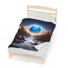 Fanciful Blue Sphere Plush Blanket