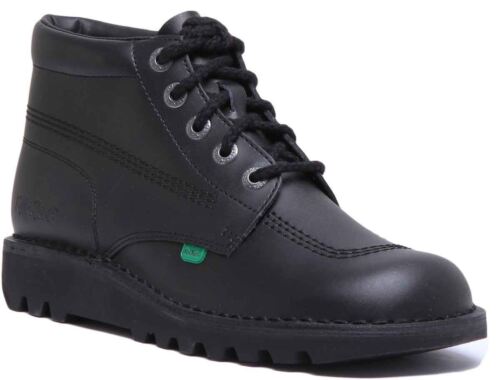 Kickers Kick Hi Leather Knee Hi School Boots Black Patent UK 3 - 12 - Afbeelding 1 van 18