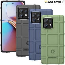 For Motorola Edge+ Plus 2023 Flexible Rugged Armor TPU Cover+Screen Protector