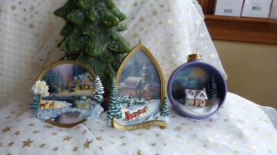 Hallmark Keepsake Ornaments 3 THOMAS KINCADE - Painter of Light EUC