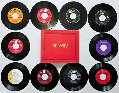 7" Lot #47 TESTED 45s in 10-Sleeve Record Album Binder Book 1950s 1960s Fun Mix - Photo 1/4