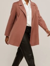 Theory Clairene Luxe Wool Cashmere Blend Jacket Dark Rose Size Small Ref Cl16