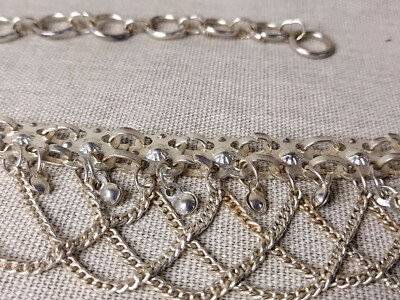 Vintage Blume & Kugel Silber Körper Kette Metall Bauchtanz Kette Gürtel A