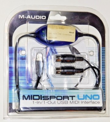 M-Audio USB Midisport Uno Portable 1-in/1-out MIDI Interface via USB, New