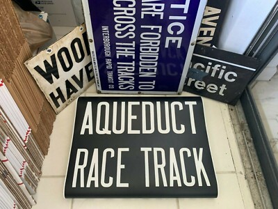 R27 BMT DESTINATION NY NYC SUBWAY ROLL SIGN AQUEDUCT RACE TRACK GAMBLING QUEENS
