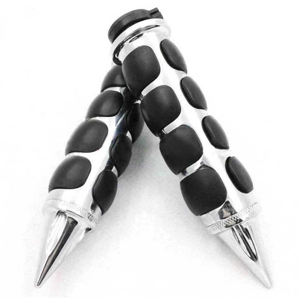 Empuñaduras de manillar cromadas para bicicleta de 7/8" para Kawasaki Ninja ZX6 ZX7 ZX9 ZX10 ZX12 ZX14 Foto 4 de 4