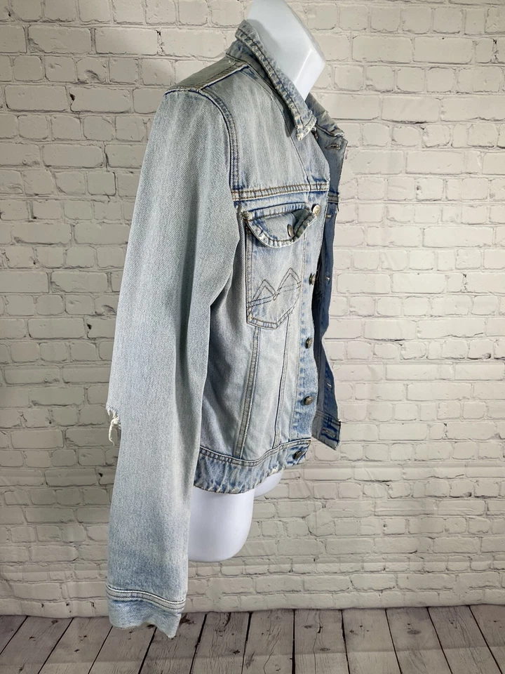 Chaqueta de mezclilla envejecida con botones azul lavado claro Big Star de colección L Foto 2 de 4