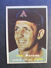 1957 Topps Baseball Tom Morgan Kansas City Athletics Card #239 (b)