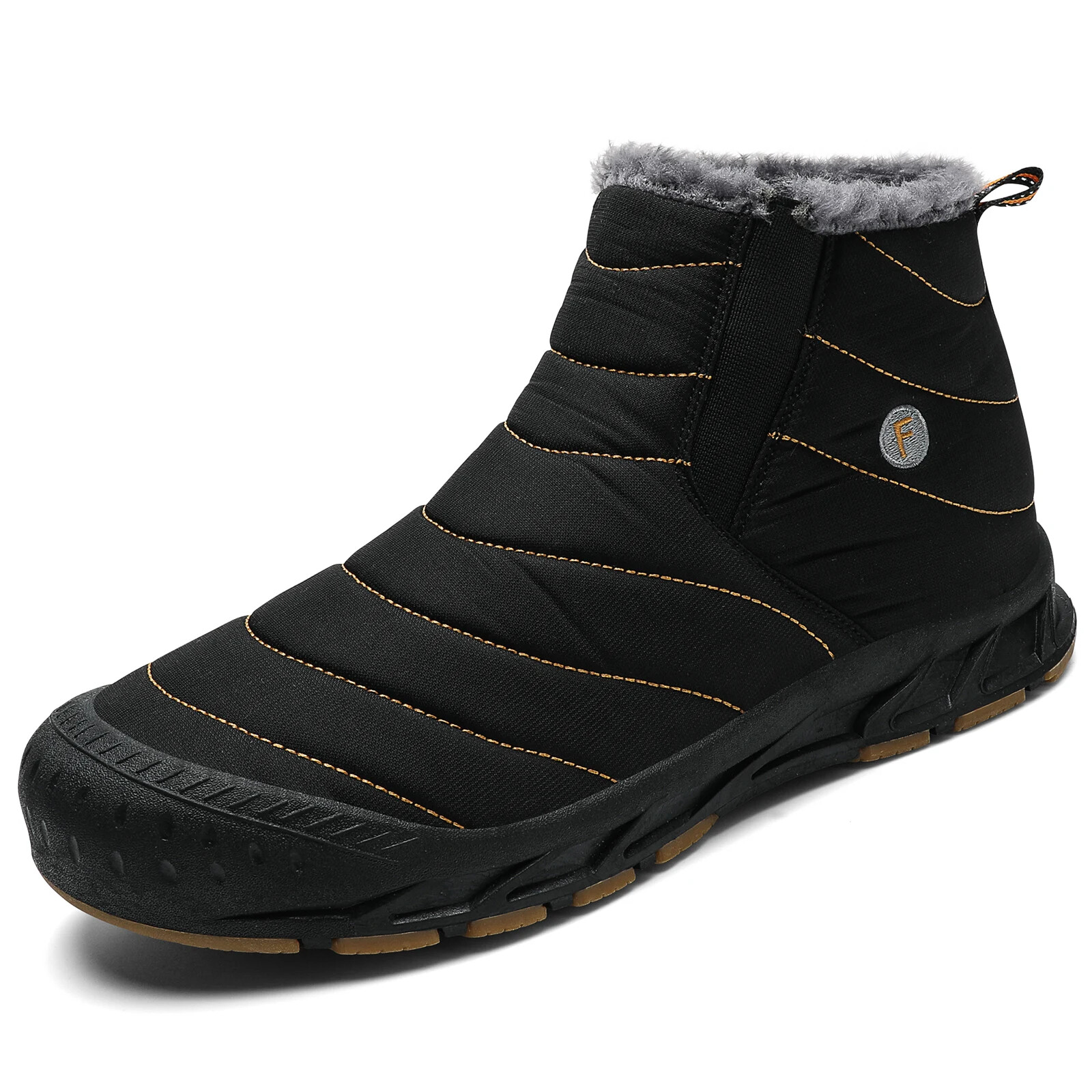 Botas de nieve cálidas de felpa de invierno para hombre impermeables al aire libre cómodas botas al tobillo