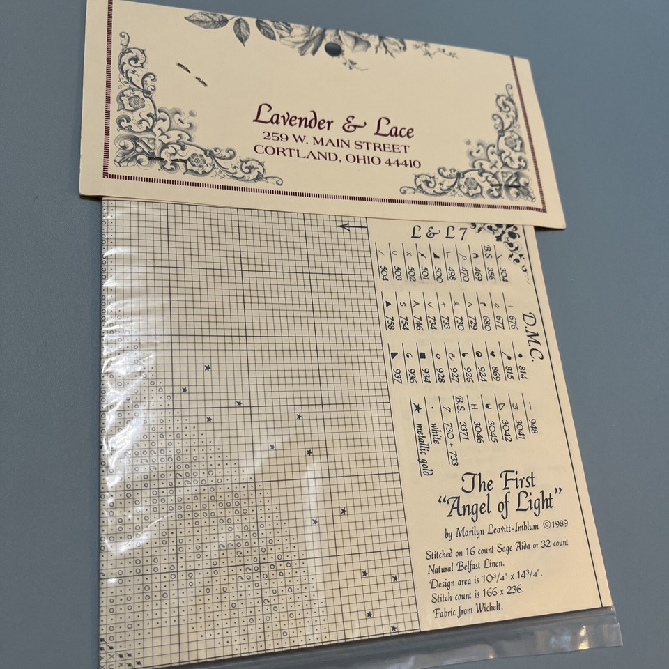Lavender & Lace Victorian Cross Stitch Pattern The First “Angel Of ...