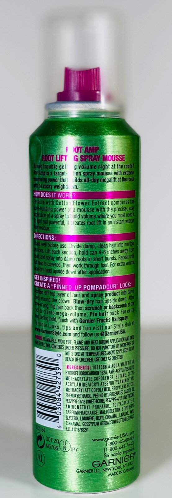 2 Garnier ROOT AMP Root Lifting Spray Mousse Volume 5 oz Extreme Hold Fructis