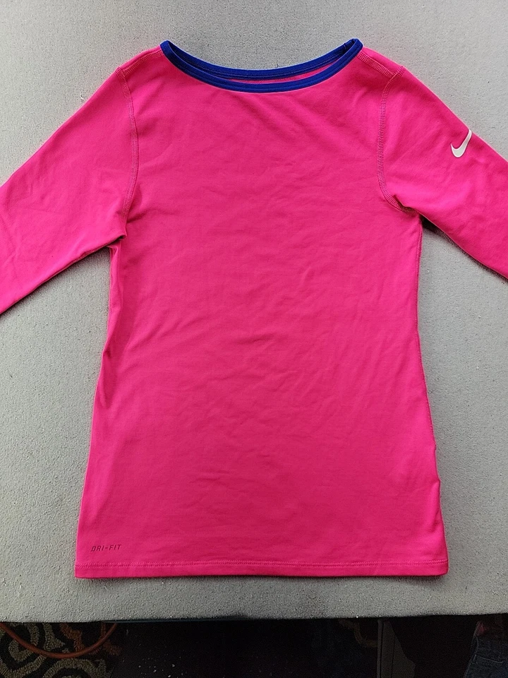 Camiseta Nike Pro Forrada de Vellón Manga Larga Capa Base Niñas Talla Grande Rosa Neón Foto 2 de 4