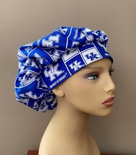 Bouffant or surgical scrub cap hat women made with Kentucky Wildcats Fabric