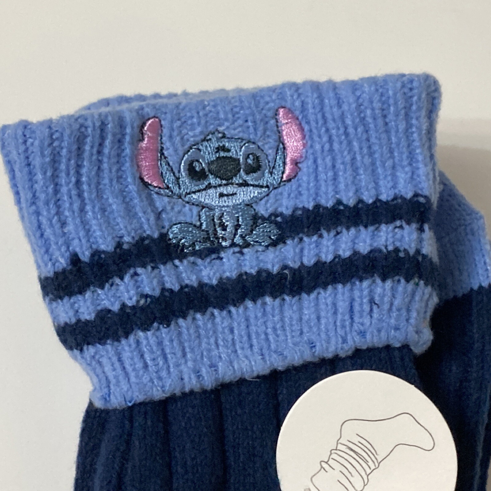 Primark Stitch Cozy Socks Grip Disney US 610 Blue Stripe Slouch