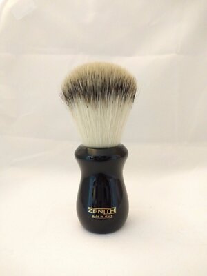 Zenith Ergo Resin Handle Synthetic Black Shave Brush. 26mm. Made in Sicily. S10