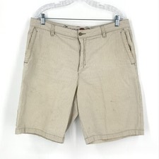 Tommy Bahama Mens Shorts 36 Brown Flat Front Chino Pockets Preppy Casual Striped