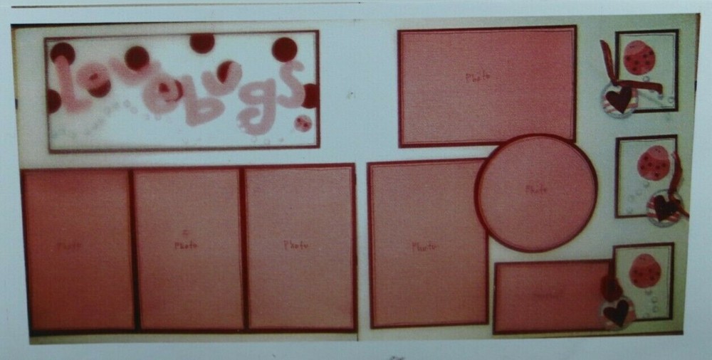 Scrapbook Layout Page Kit 12x12-- 2 Page Layout LOVEBUGS
