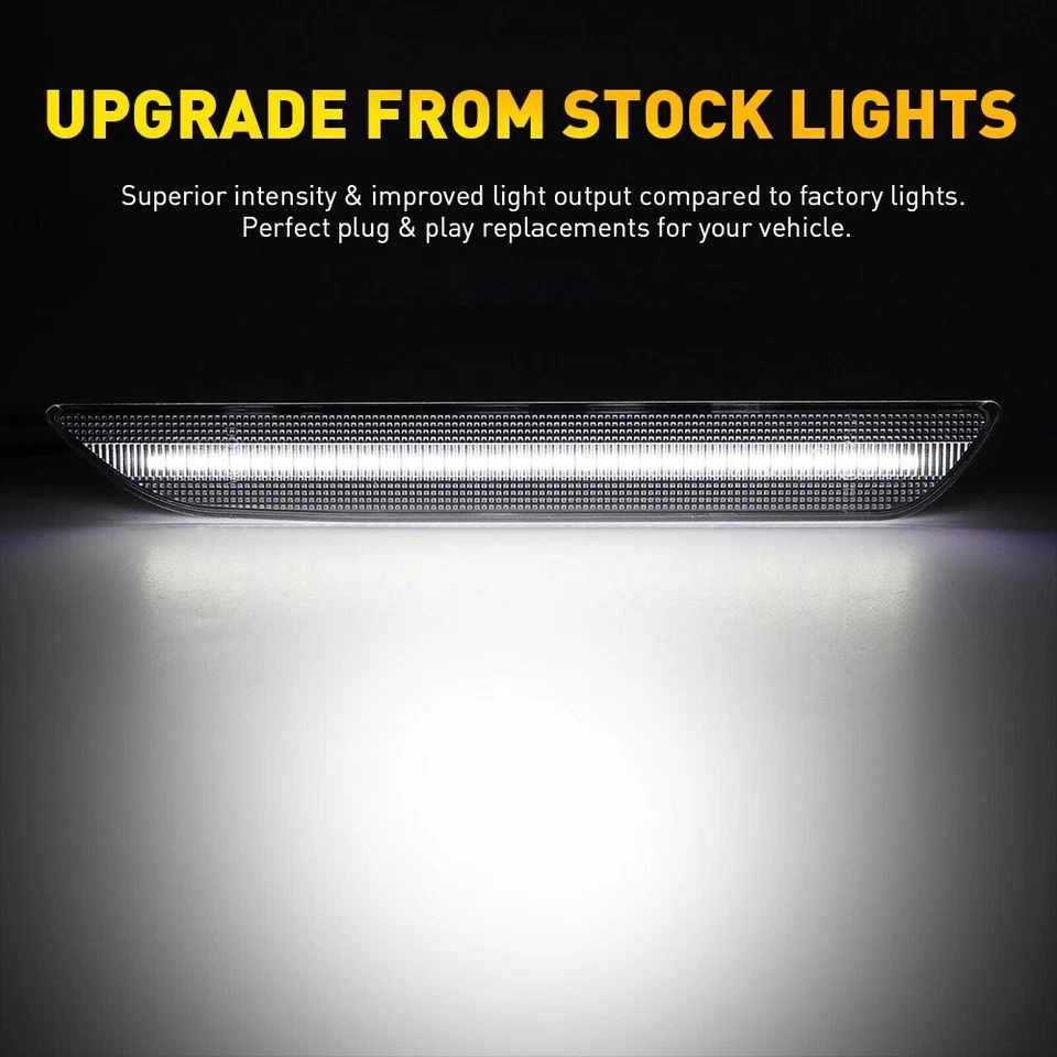 Luces de señalización laterales LED blancas para parachoques trasero Ford Mustang 2015-2022 Foto 3 de 4