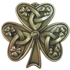 Bronze Plated Wall Plaque with Shamrock Design