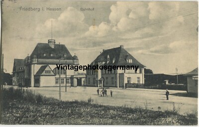 D8371 AK Friedberg Hessen Bahnhof Zug Eisenbahn Lokomotive Gelaufen 1914