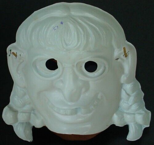 Vintage Lady Girl Hillbilly Glasses Big Teeth Halloween Mask 1960's Costume - Picture 2 of 21