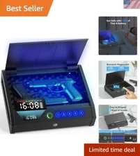 Heavy-Duty Biometric Pistol Safe with Time-Battery Display & Anti-Theft Alarm