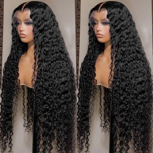 360 Full Lace Front Curly Wig 4-50 Inch Remy Deep Wave Echthaarperücke für Damen - Bild 1 von 16