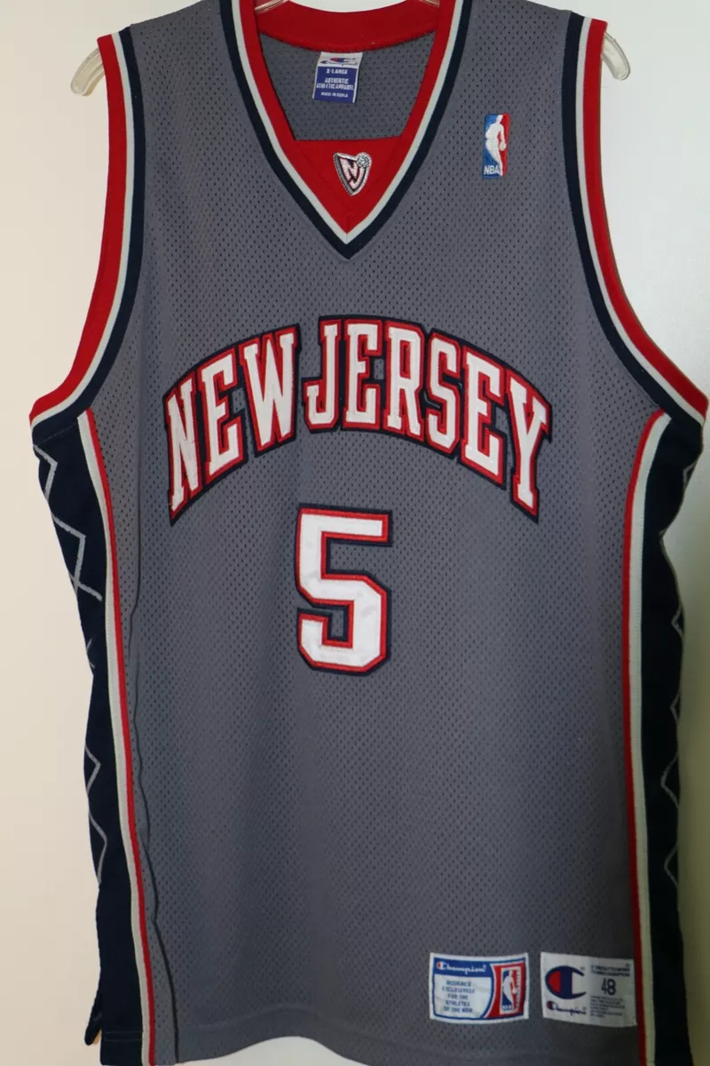 jason kidd nj nets champion nba authentics 48 grey jersey