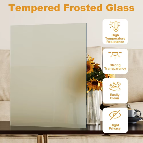 Fingerprint-Resistant Full Tempered Frosted Glass Folding Barn Door - Picture 4 of 6