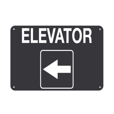 Aluminum Horizontal Metal Sign Multiple Sizes Elevator C Business Grey