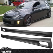 Fits 10-12 VW Golf Side Skirts Rocker Panel Extension Pair Unpainted PU RG Style