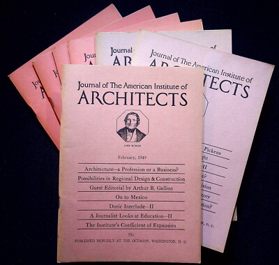 Journal Of The American Institute Of Architects Lot Of 7 Booklets 1949-1954