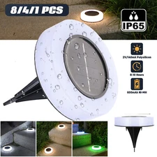 Solar Deck Buried Lights 8 LED Under Ground Lamp Outdoor Lawn Garden Decking Lot
