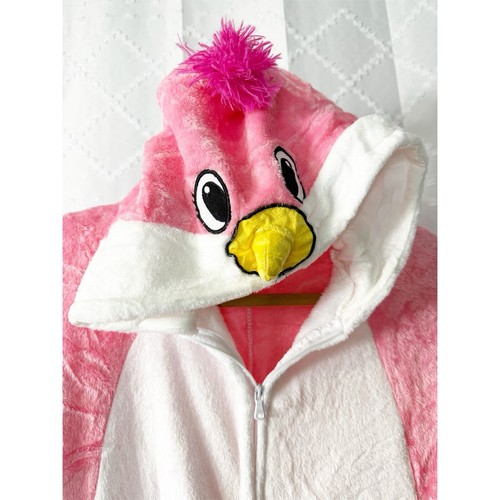 Costume Pink Bird Kids Large Footless Pajamas Costume Size 140 (8-10 Years Old) - Picture 2 of 7