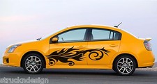 Flame Swirl Vinyl Decal Hood Van Truck Vehicle SUV Sleek Design Leaf Reflective